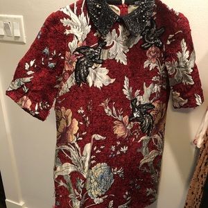 Red dress with collar